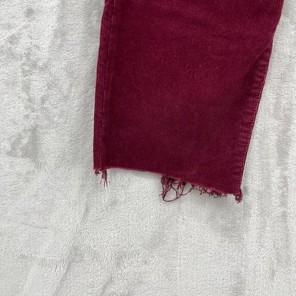 Levi's Premium Wedgie Straight Corduroy Raw Hem Crop Button Fly Jeans - Picture 2 of 16